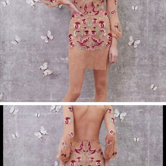 For Love and Lemons Dove Embroidery Mini Dress Nude - Picture 4 of 8